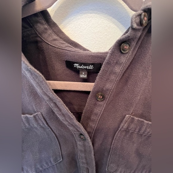 Madewell Dolman Dual Pocket Shirt Grey Small - Picture 2 of 4